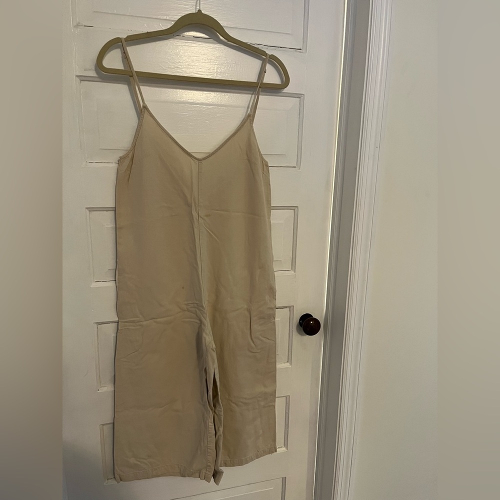 Urban Outfitters Cream Jumpsuit with Pockets